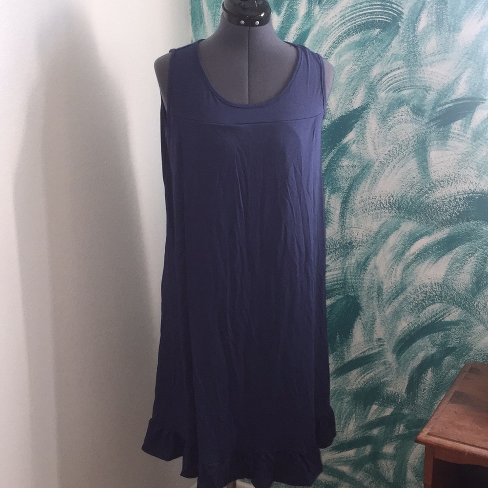 Blue Ruffled Maternity Top